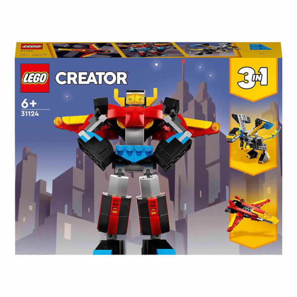  LEGO Creator 3’ü 1 Arada Süper Robot 31124 - 6 Yaş ve Üzeri için Oyuncak Robot, Jet Uçağı ve Ejderha Modeli İçeren Oyuncak Yapım Seti (159 Parça)