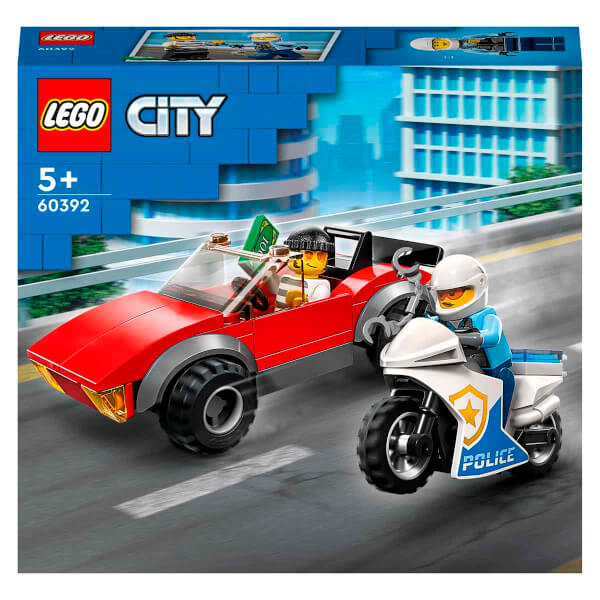 LEGO City Polis Motosikleti Araba Takibi 60392 - Yaratıcı Oyunları Seven 5 Yaş ve Üzeri Çocuklar için Oyuncak Yapım Seti (59 Parça)  Title Long