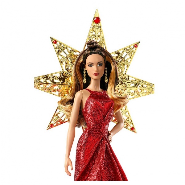 Mutlu Yıllar 2017 Barbie - Kumral Kırmızı Elbiseli DYX41 | Toyzz Shop